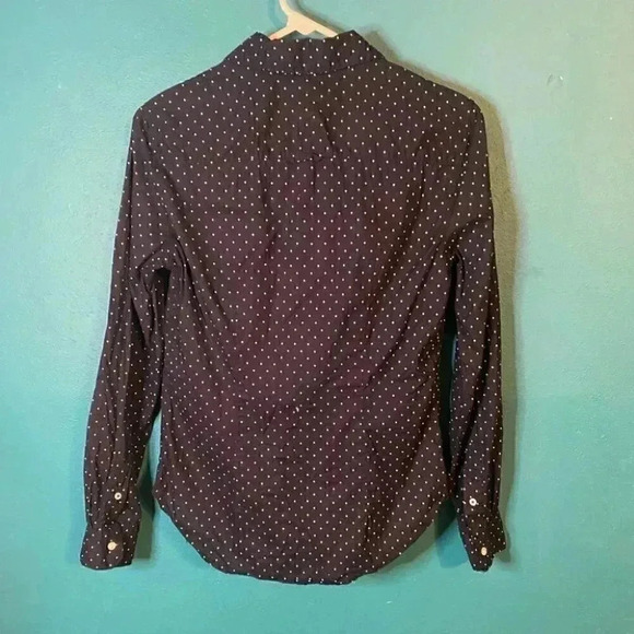 H&M Navy Polka Dot Button Down Shirt - Picture 5 of 6